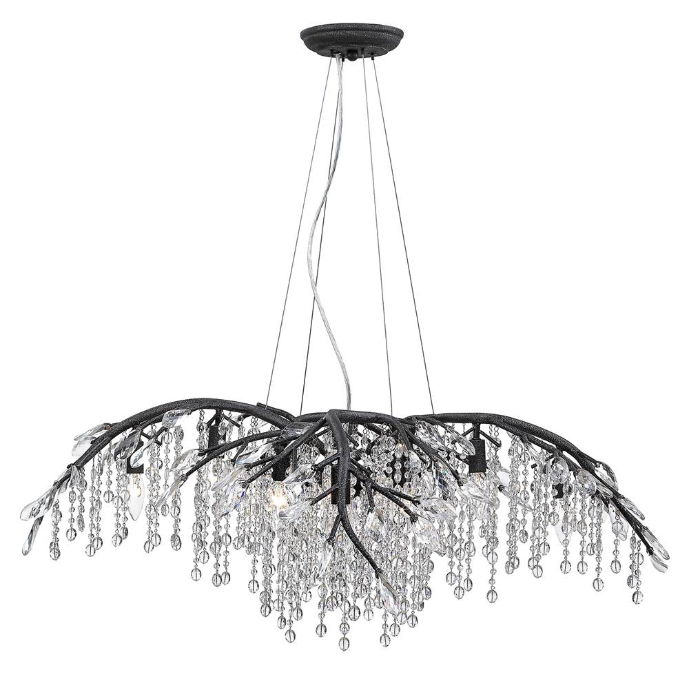 Golden Lighting Autumn Twilight Golden Lighting Autumn Twilight 12-light Chandelier In Black Iron