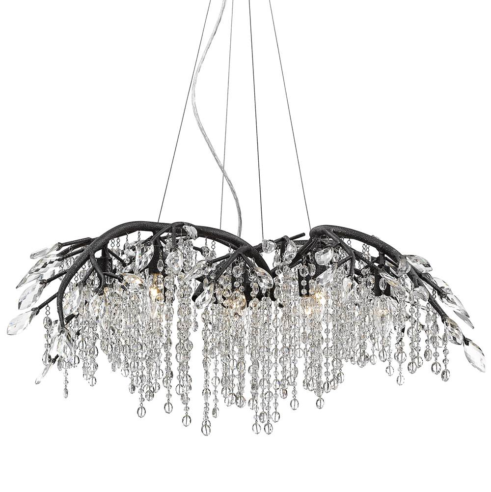 Golden Lighting 9903-12 BI Black Iron Golden Lighting Autumn Twilight 12-light Chandelier In Black Iron Image 5