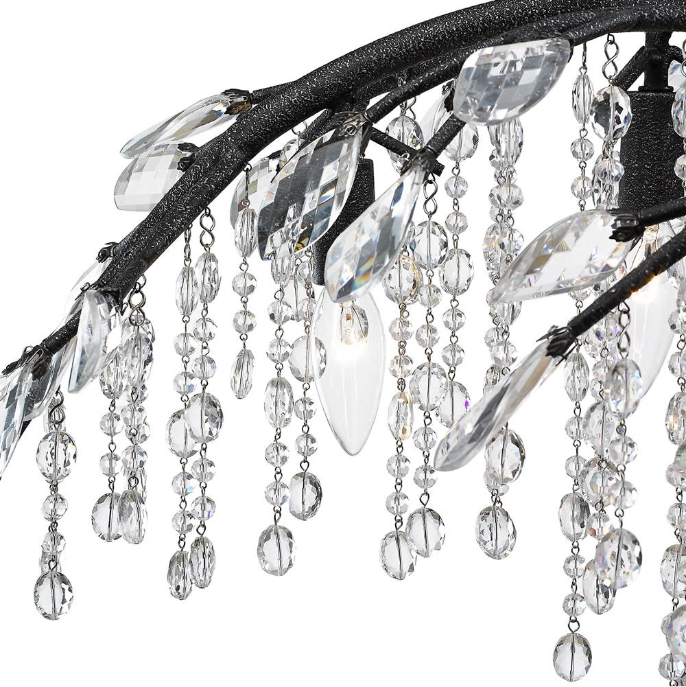 Golden Lighting 9903-12 BI Black Iron Golden Lighting Autumn Twilight 12-light Chandelier In Black Iron Image 2