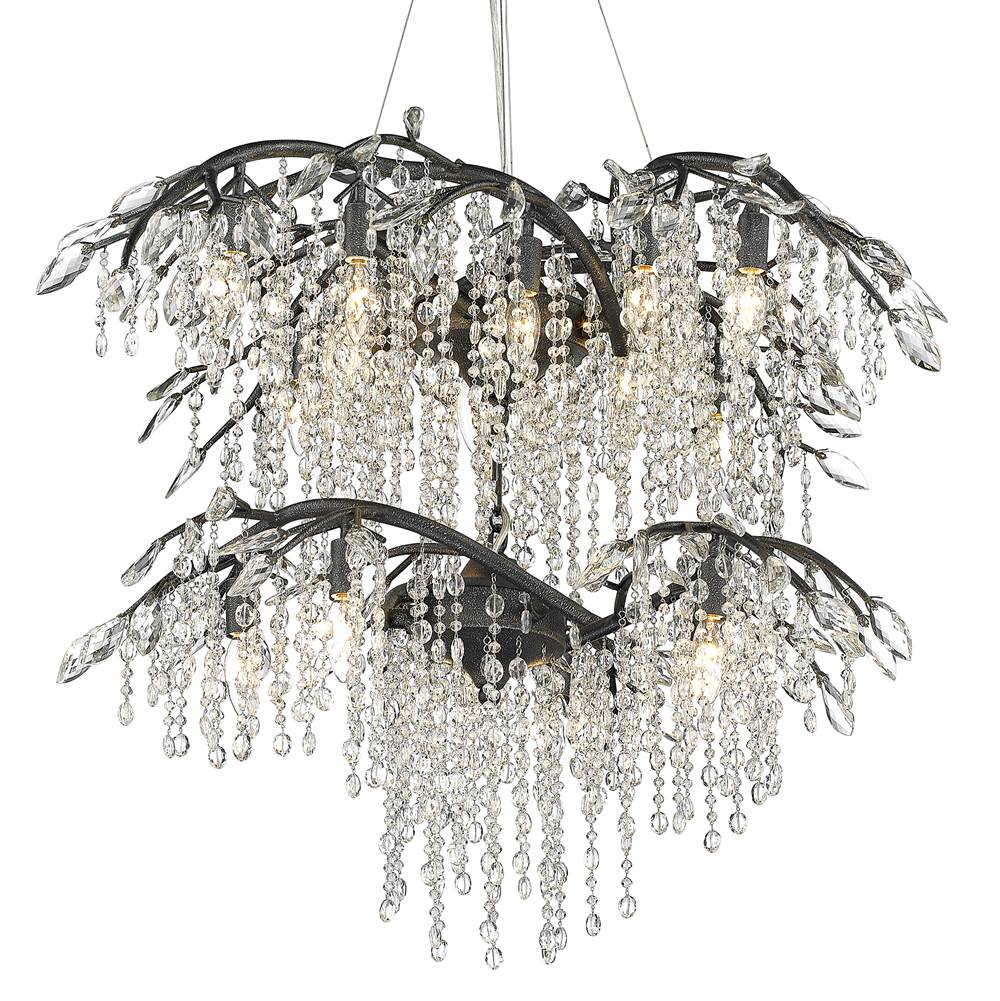 Golden Lighting 9903-18 BI Black Iron Golden Lighting Autumn Twilight 18-light Chandelier In Black Iron Image 2