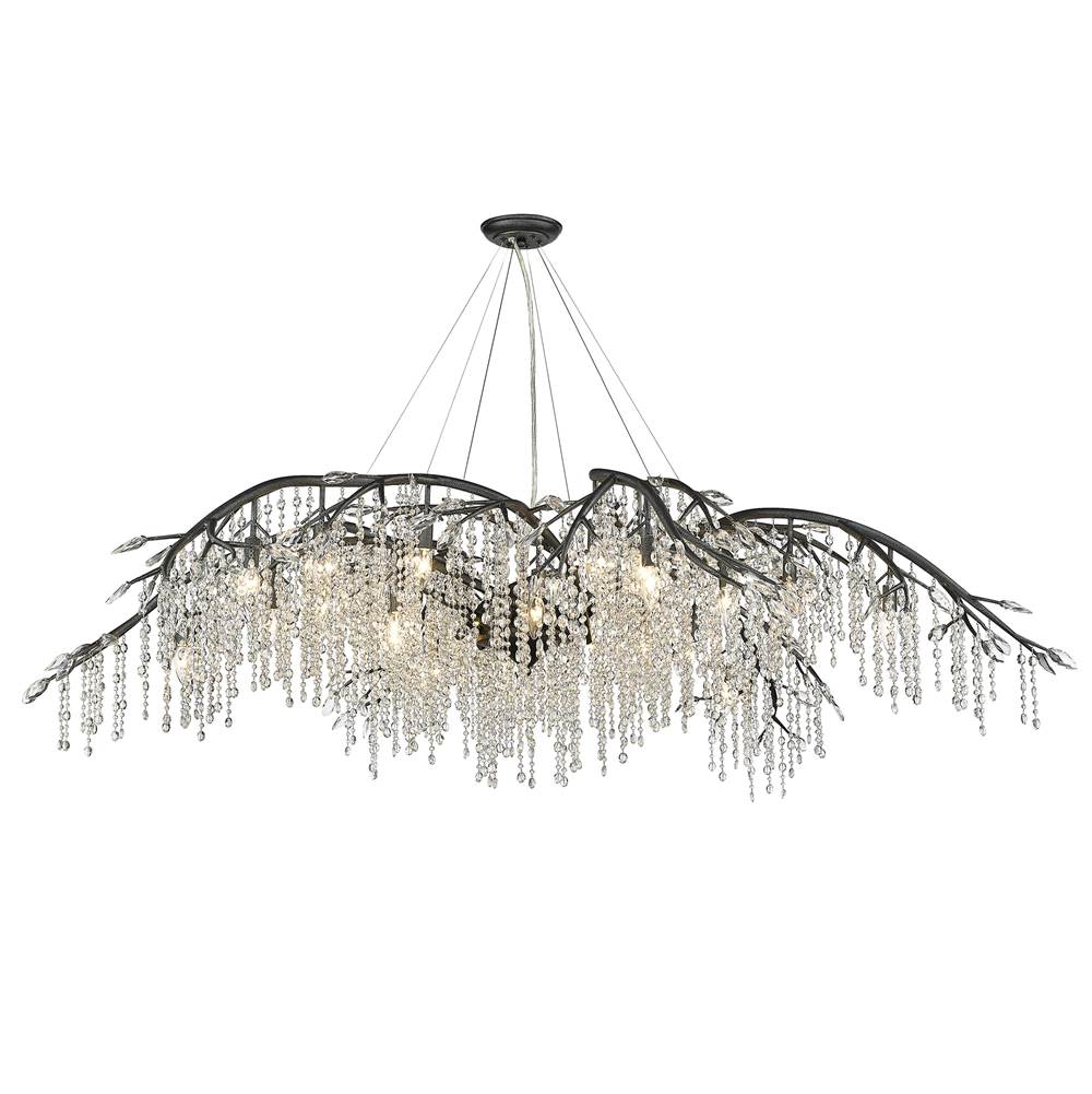 Golden Lighting 9903-24 BI Black Iron Golden Lighting Autumn Twilight 24-light Chandelier In Black Iron Image 1