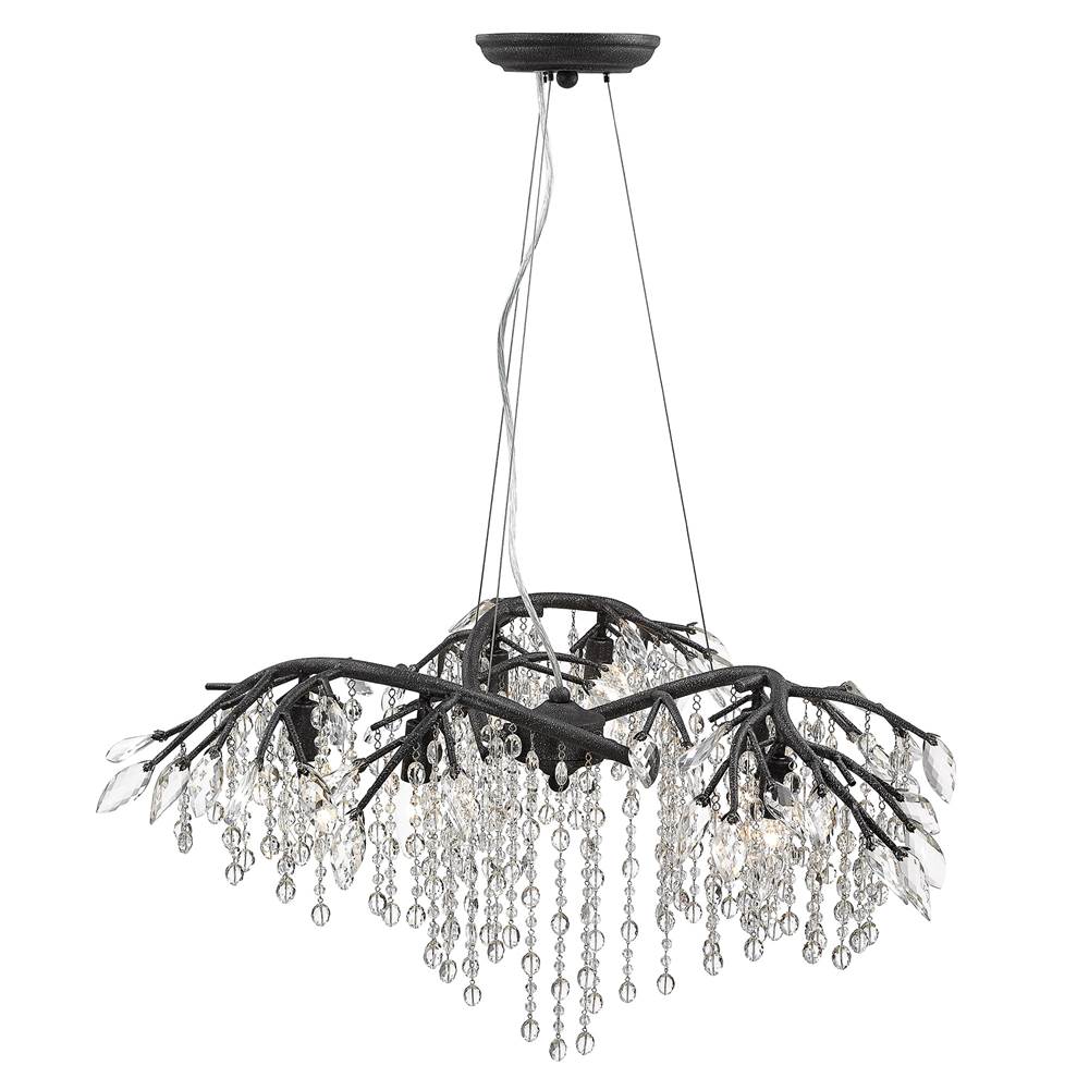 Golden Lighting Autumn Twilight Golden Lighting Autumn Twilight 6-light Chandelier In Black Iron
