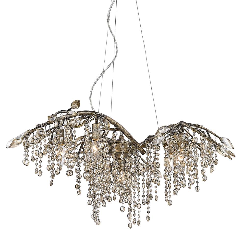 Golden Lighting 9903-6 MG Mystic Gold Golden Lighting Autumn Twilight 6-light Chandelier In Mystic Gold Image 1