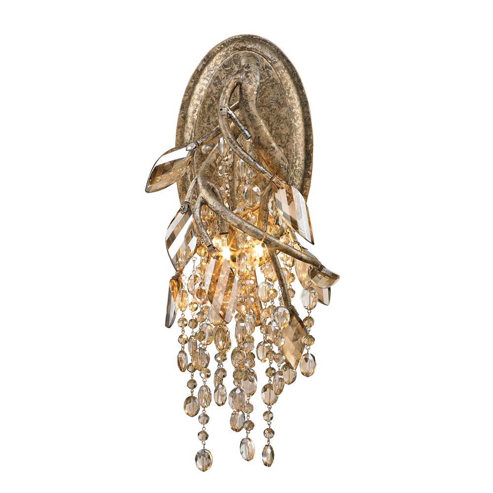 Golden Lighting Autumn Twilight Golden Lighting Autumn Twilight 2-light Wall Sconce In Mystic Gold