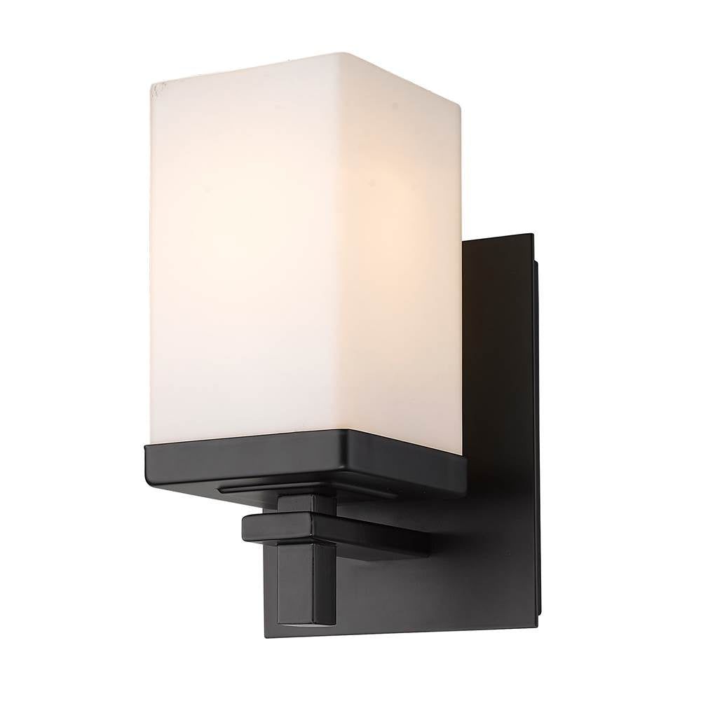 Golden Lighting DDDD-BA1 BLK-OP Matte Black Wry Lighting Maddox 1-light Vanity In Matte Black Image 1