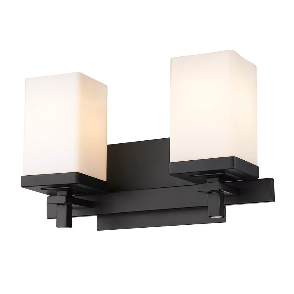Golden Lighting DDDD-BA2 BLK-OP Matte Black Wry Lighting Maddox 2-light Vanity In Matte Black Image 1