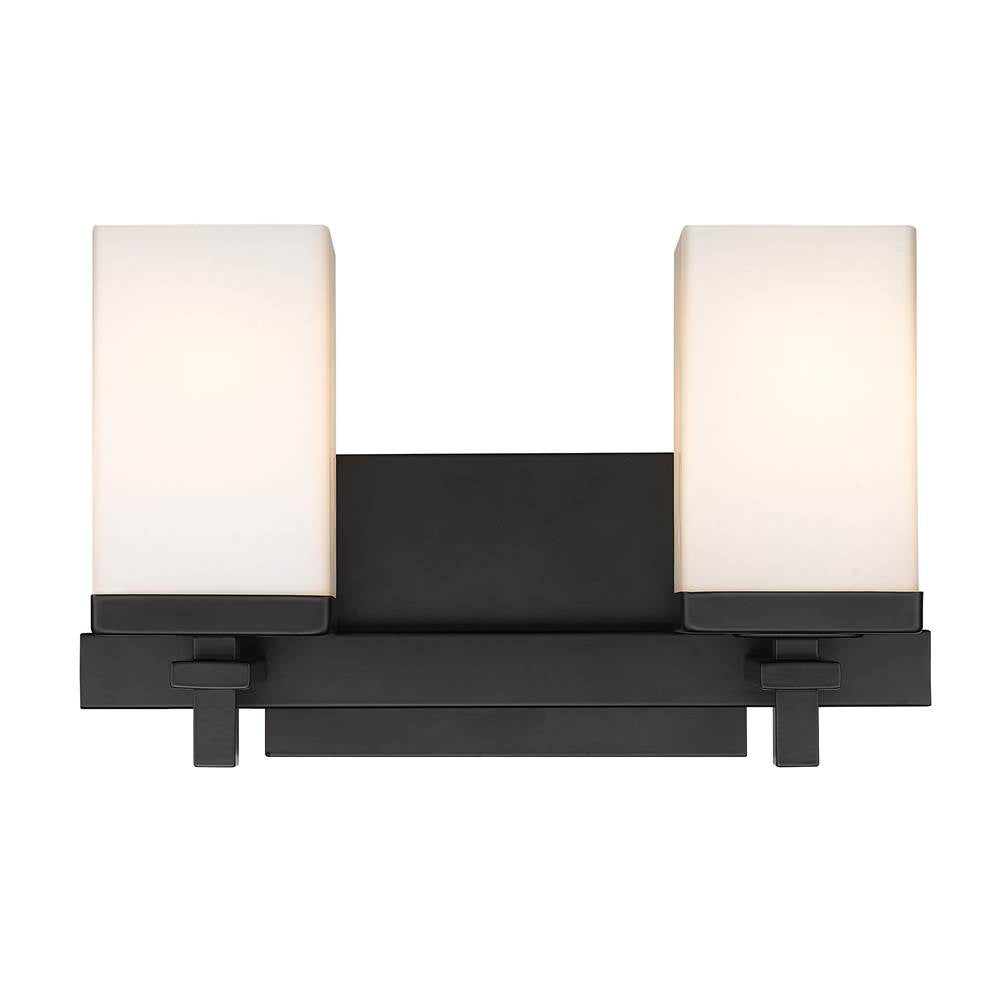 Golden Lighting Maddox Wry Lighting Maddox 2-light Vanity In Matte Black