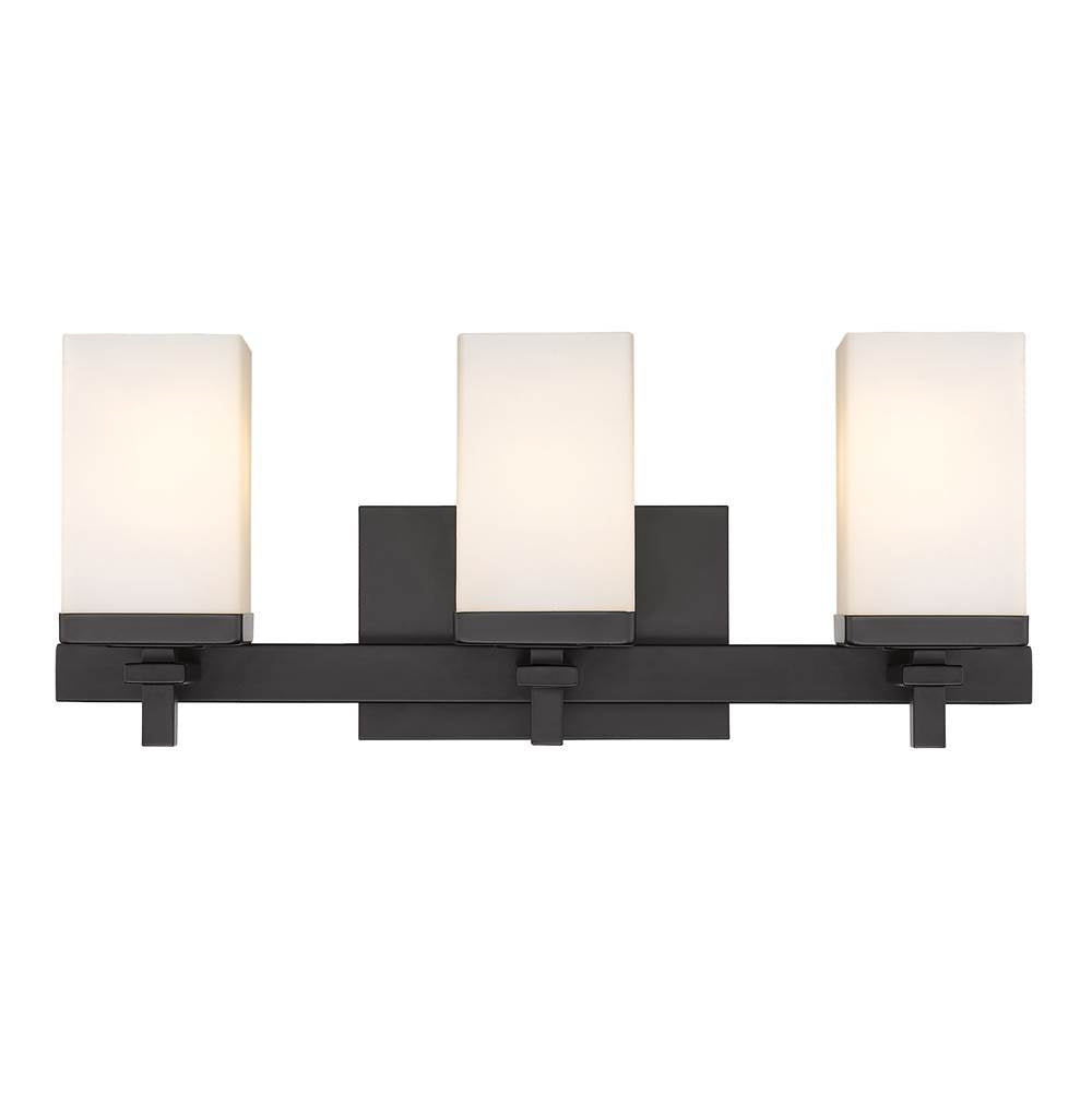 Golden Lighting Maddox Wry Lighting Maddox 3-light Vanity In Matte Black