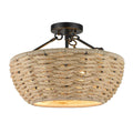 Golden Lighting Hathaway Golden Lighting Hathaway 3-light Semi-flush Mount In Matte Black