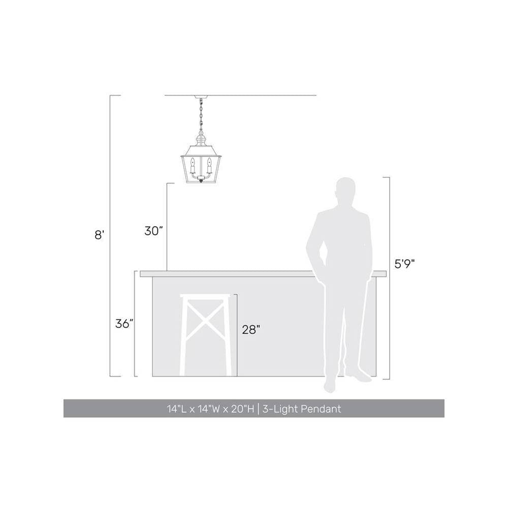 Golden Lighting 0888-3P ABI Antique Black Iron Golden Lighting Christoff 3-light Pendant In Antique Black Iron Image 2