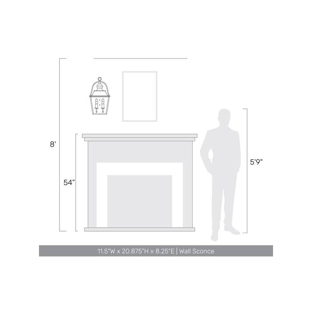 Golden Lighting 0888-WSC ABI Antique Black Iron Golden Lighting Christoff 2-light Wall Sconce In Antique Black Iron Image 2