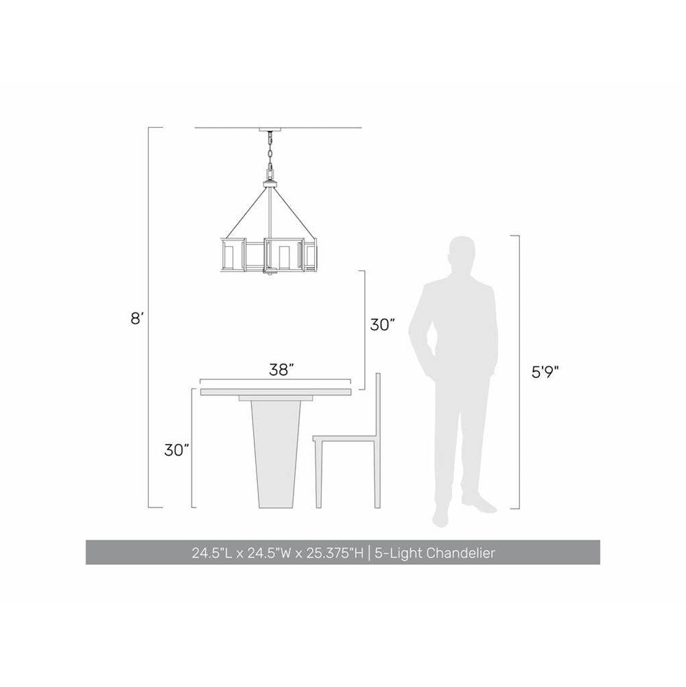 Golden Lighting 6068-5 BCB Brushed Champagne Brass Golden Lighting Marco 5-light Chandelier In Brushed Champagne Brass Image 2