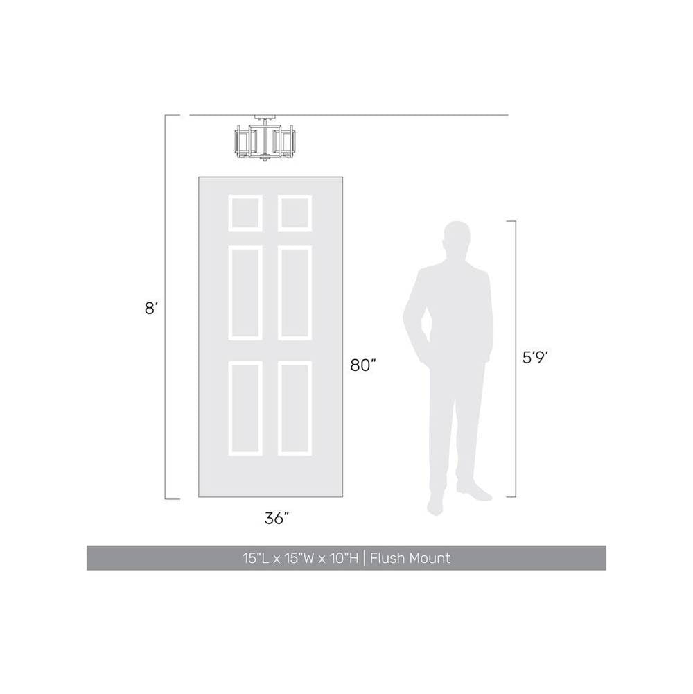 Golden Lighting 6068-FM BCB Brushed Champagne Brass Golden Lighting Marco 4-light Flush Mount In Brushed Champagne Brass Image 2