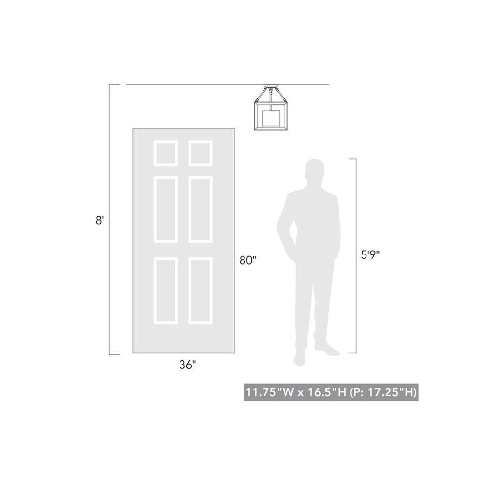 Golden Lighting 2073-SF NWT-CLR Natural White Golden Lighting Smyth 3-light 17''h Semi-flush Mount In Natural White And Clear Glass Image 2