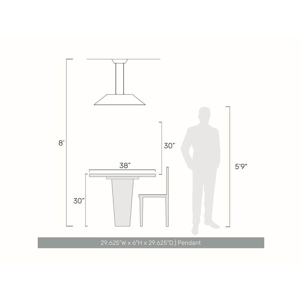Golden Lighting 3133-P30 CO-BK Coffee Golden Lighting Faroe 30in Integrated Led Pendant In Coffee/black Felt Image 2