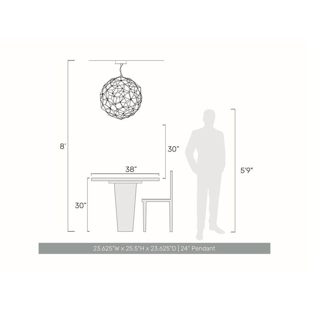 Golden Lighting 5462-24 NBS Natural Brass Golden Lighting Spheris Integrated Led 24in Pendant In Natural Brass Image 2