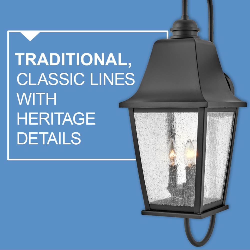 Hinkley Lighting 10014BK Black Medium Wall Mount Lantern Image 2