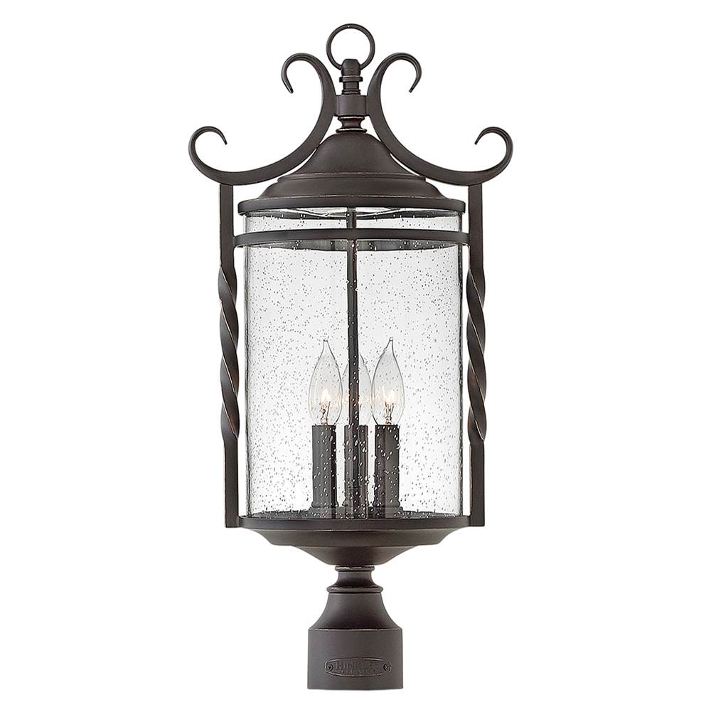 Hinkley Lighting 1141OL-CL Olde Black with Clear Seedy glass Large Post Top Or Pier Mount Lantern Image 1