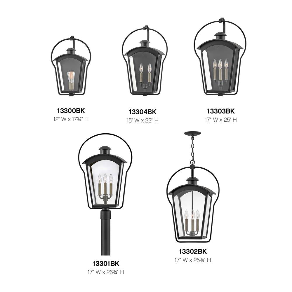 Hinkley Lighting 13300BK Black Small Wall Mount Lantern Image 2