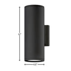 Hinkley Lighting 13594BK-LL Black Small Up/down Light Wall Mount Lantern Image 2