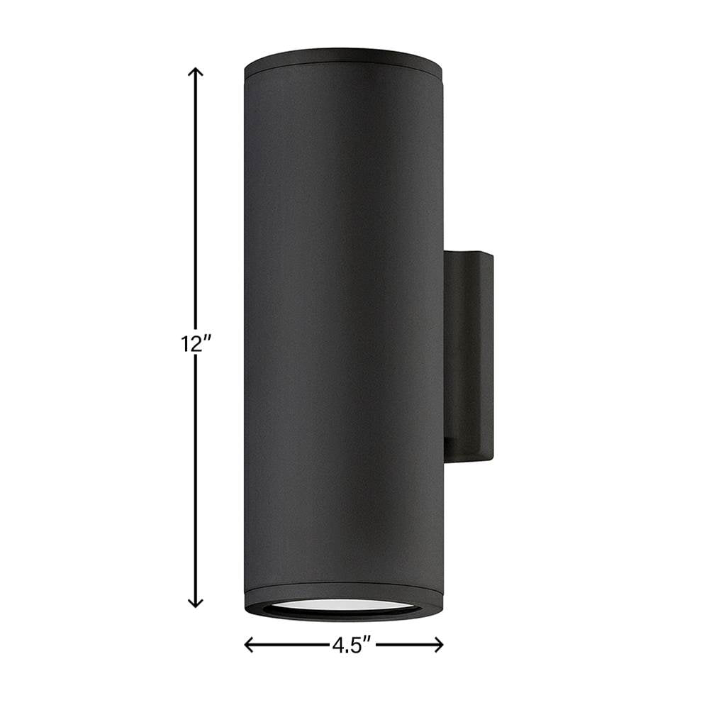 Hinkley Lighting 13594BK-LL Black Small Up/down Light Wall Mount Lantern Image 2