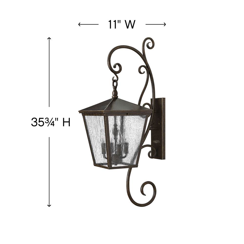 Hinkley Lighting Trellis Large Wall Mount Lantern With Scroll