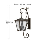 Hinkley Lighting Trellis Large Wall Mount Lantern With Scroll