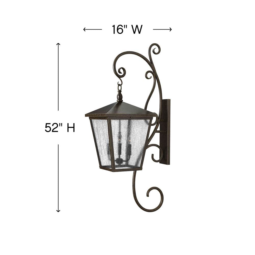 Hinkley Lighting Trellis Extra Large Wall Mount Lantern With Scroll