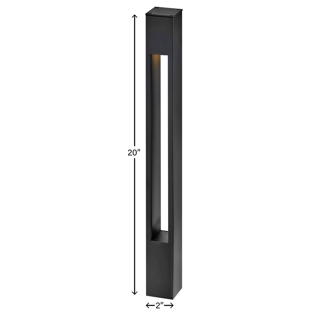 Hinkley Lighting 15502SK Satin Black Atlantis Square Small Bollard Image 2