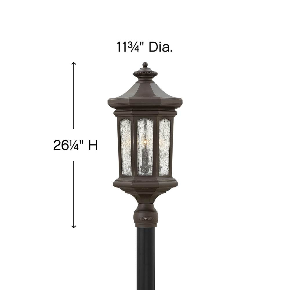 Hinkley Lighting 1601OZ-LV Oil Rubbed Bronze Large Post Top Or Pier Mount Lantern 12v Image 5