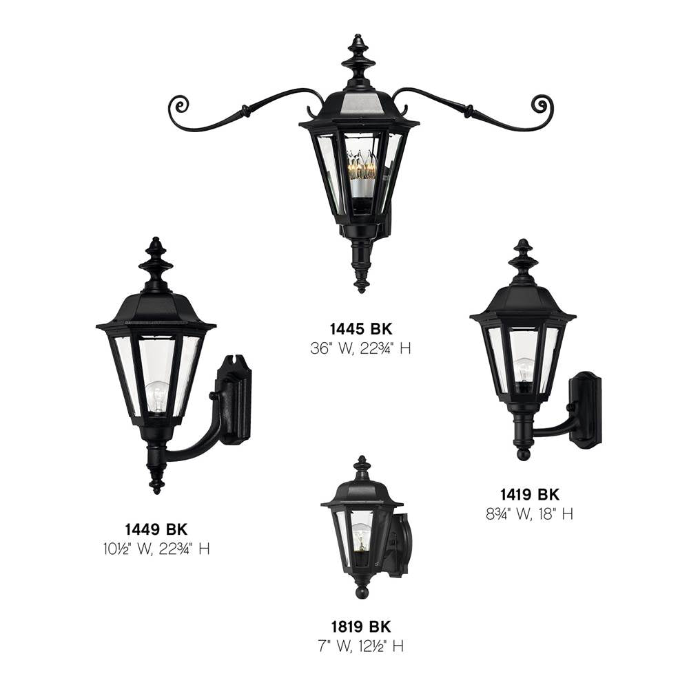 Hinkley Lighting 1819BK Black Small Wall Mount Lantern Image 2