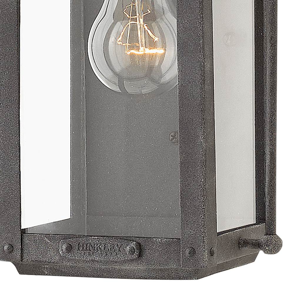 Hinkley Lighting 1850DZ-LL Aged Zinc Small Wall Mount Lantern Image 6