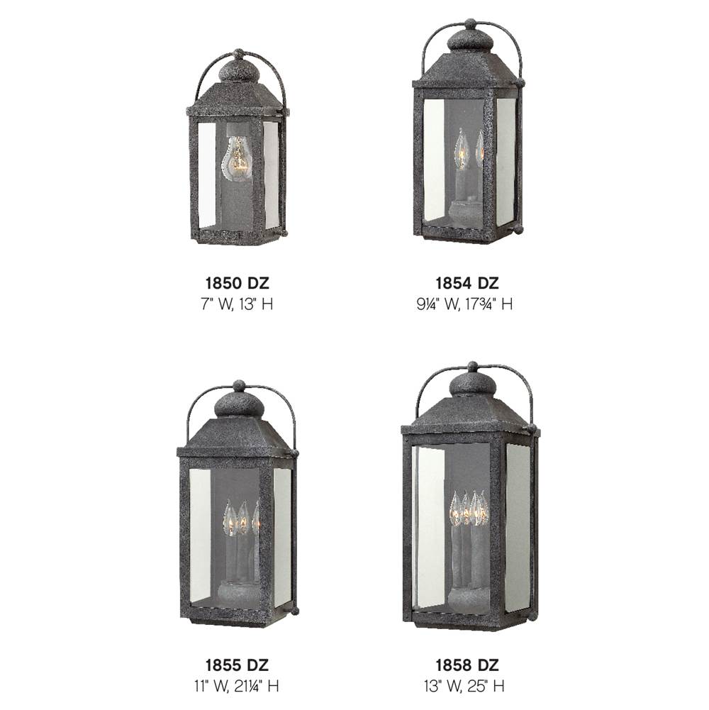 Hinkley Lighting 1850DZ Aged Zinc Small Wall Mount Lantern Image 7