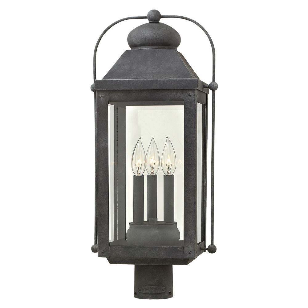 Hinkley Lighting 1851DZ Aged Zinc Large Post Top Or Pier Mount Lantern Image 1