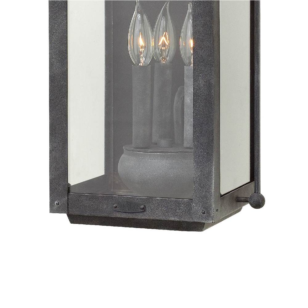 Hinkley Lighting 1855DZ-LL Aged Zinc Large Wall Mount Lantern Image 5