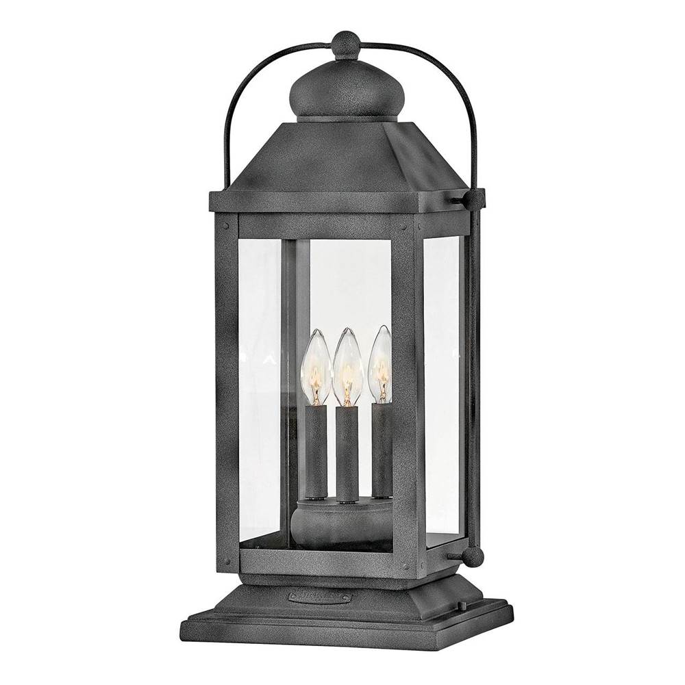 Hinkley Lighting 1857DZ-LV Aged Zinc Large Pier Mount Lantern 12v Image 1