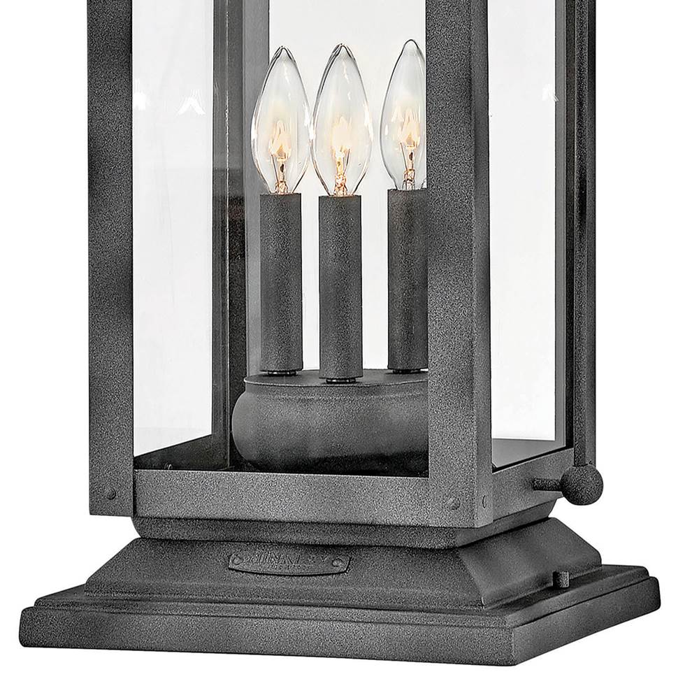 Hinkley Lighting 1857DZ-LV Aged Zinc Large Pier Mount Lantern 12v Image 3