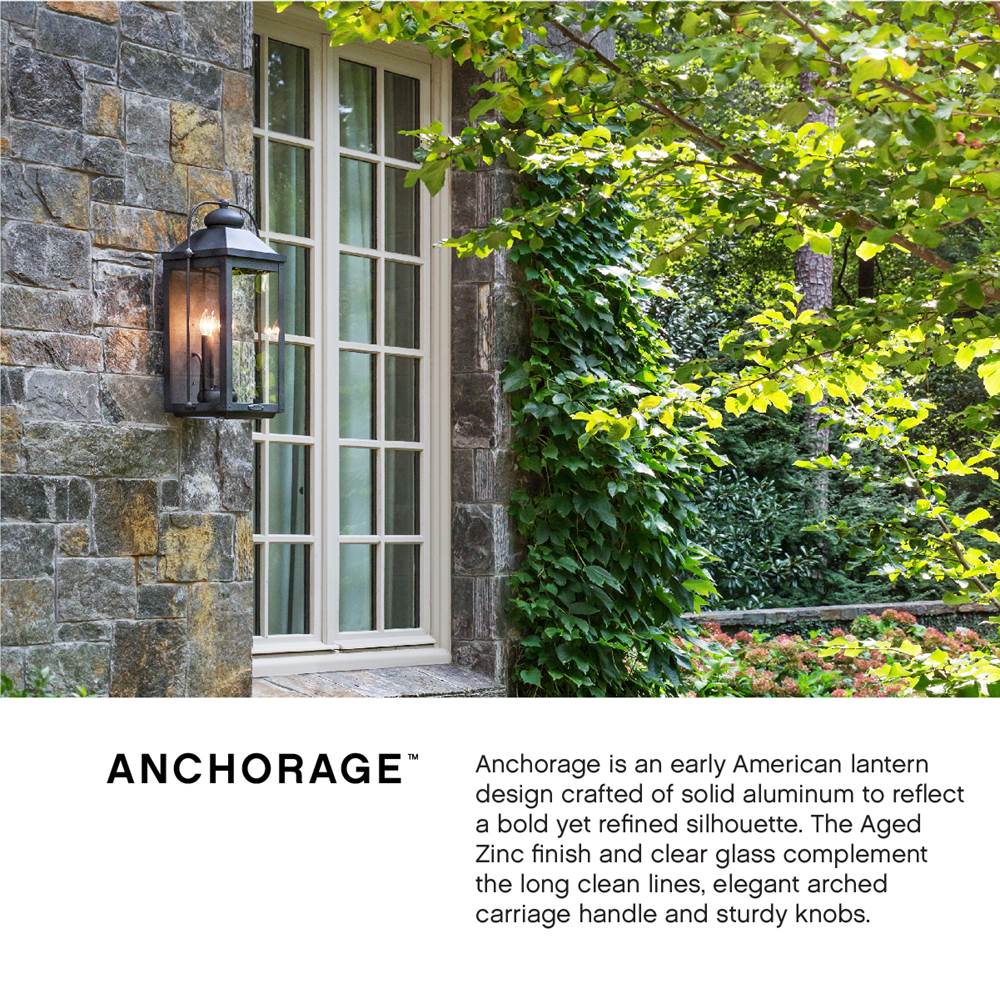 Hinkley Lighting 1858DZ-LL Aged Zinc Extra Large Wall Mount Lantern Image 3