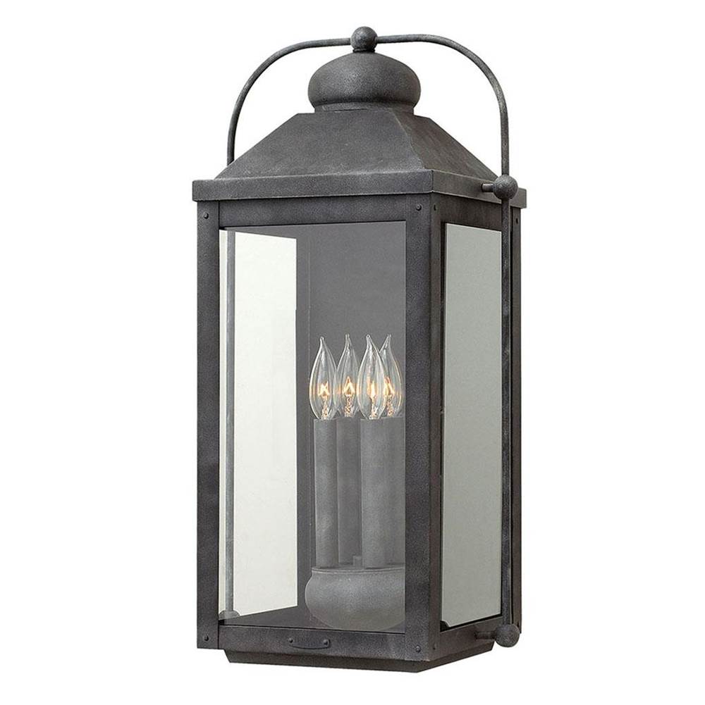 Hinkley Lighting 1858DZ Aged Zinc Extra Large Wall Mount Lantern Image 1