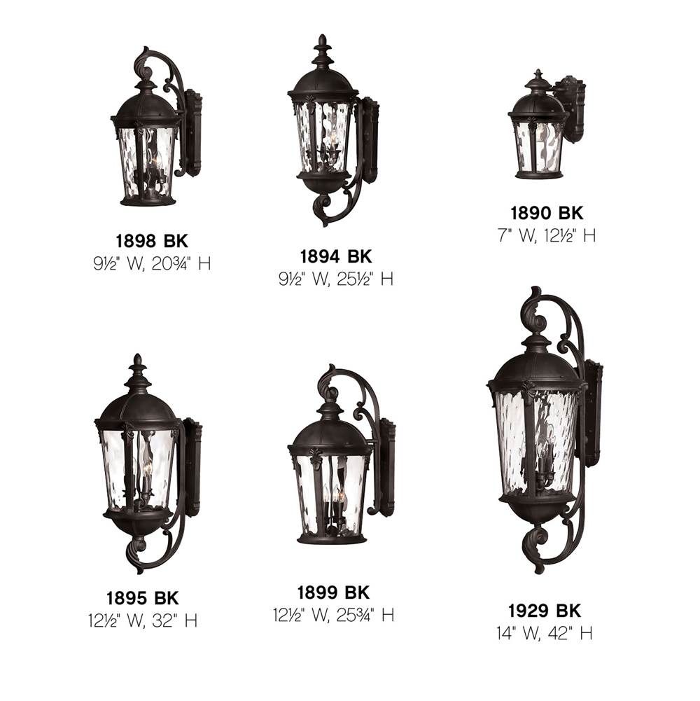 Hinkley Lighting 1898BK Black Medium Wall Mount Lantern Image 2