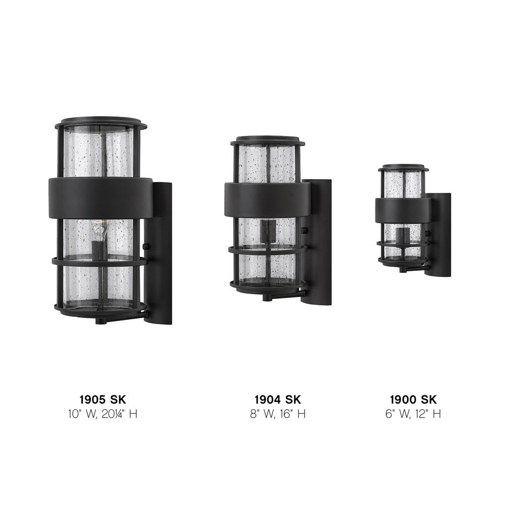 Hinkley Lighting 1904SK Satin Black Medium Wall Mount Lantern Image 2