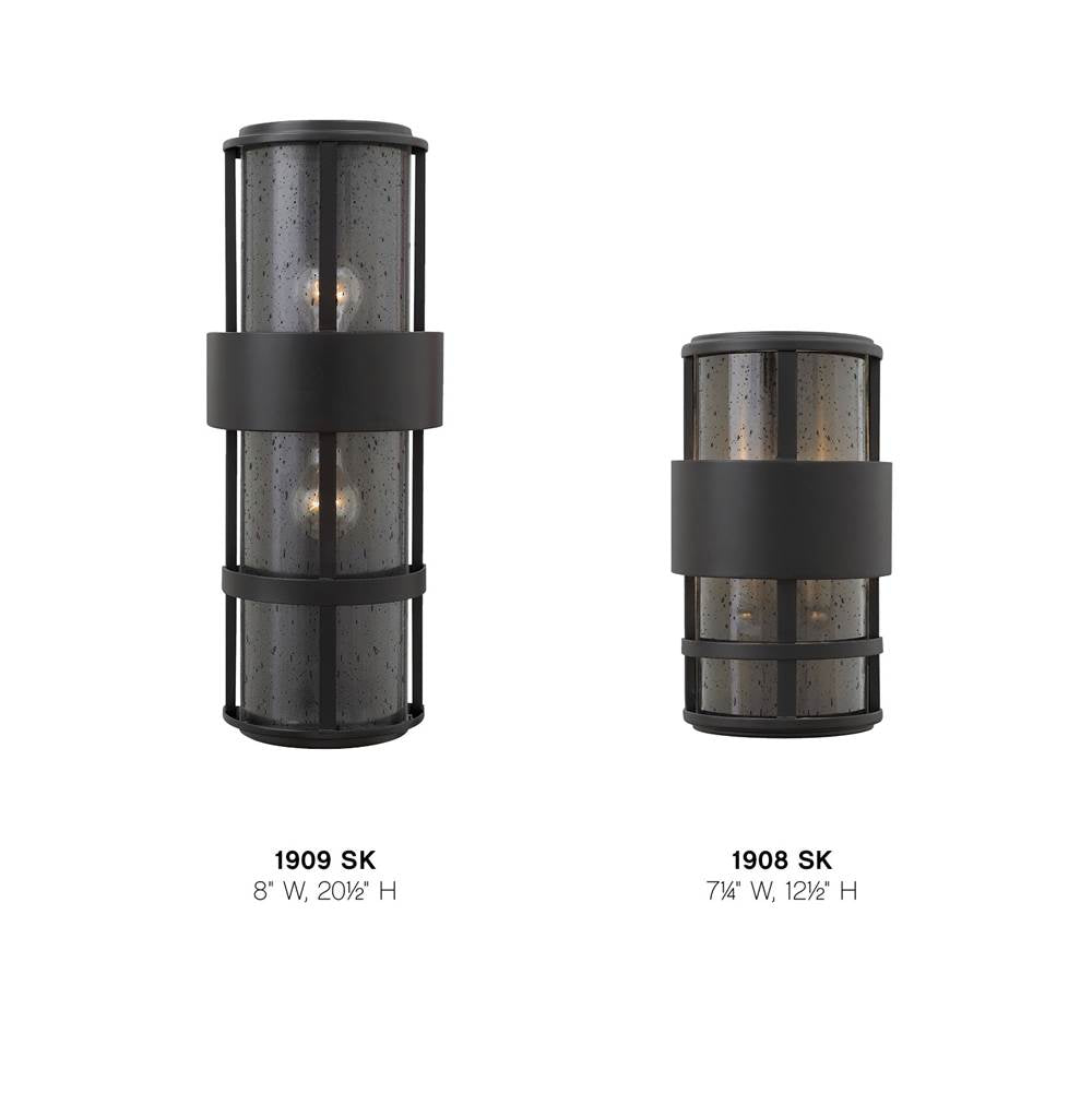 Hinkley Lighting 1909SK Satin Black Large Wall Mount Lantern Image 2