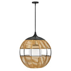 Hinkley Lighting 19675BK-NAT Black Orb Pendant Image 1