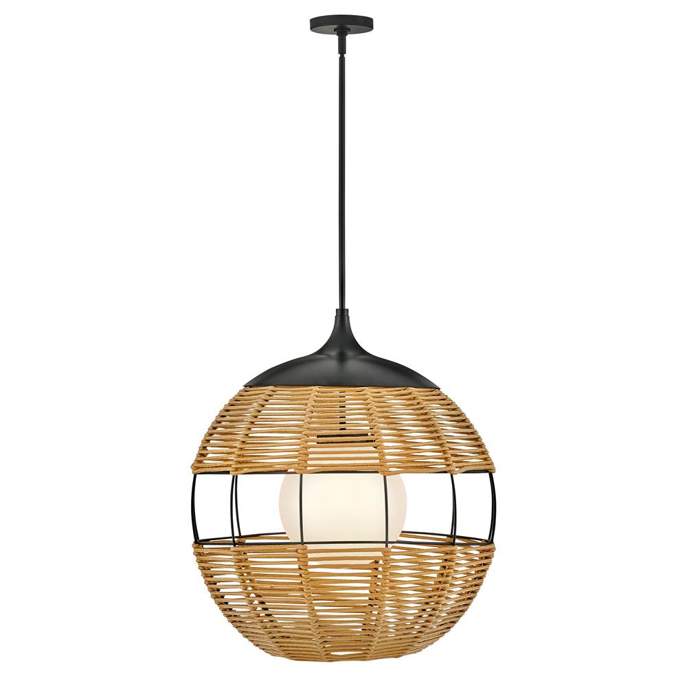 Hinkley Lighting 19675BK-NAT Black Orb Pendant Image 8