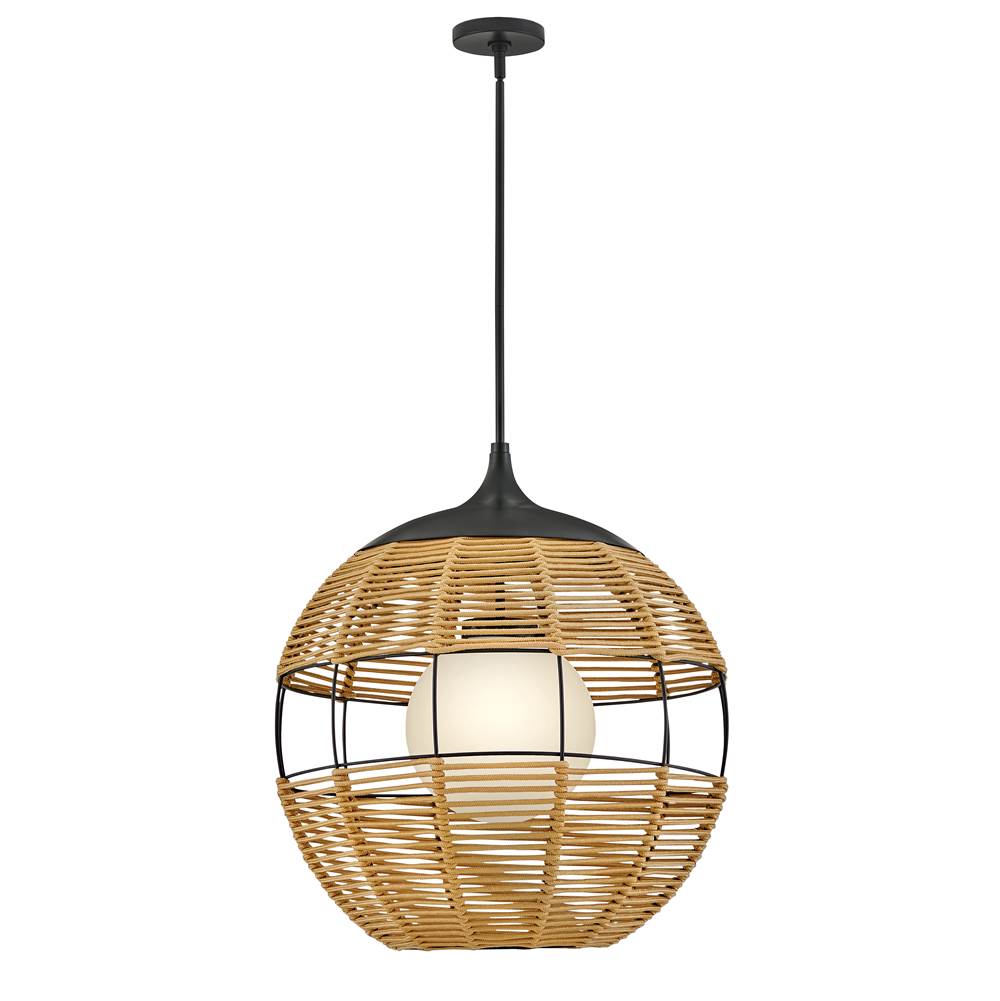 Hinkley Lighting 19675BK-NAT Black Orb Pendant Image 7