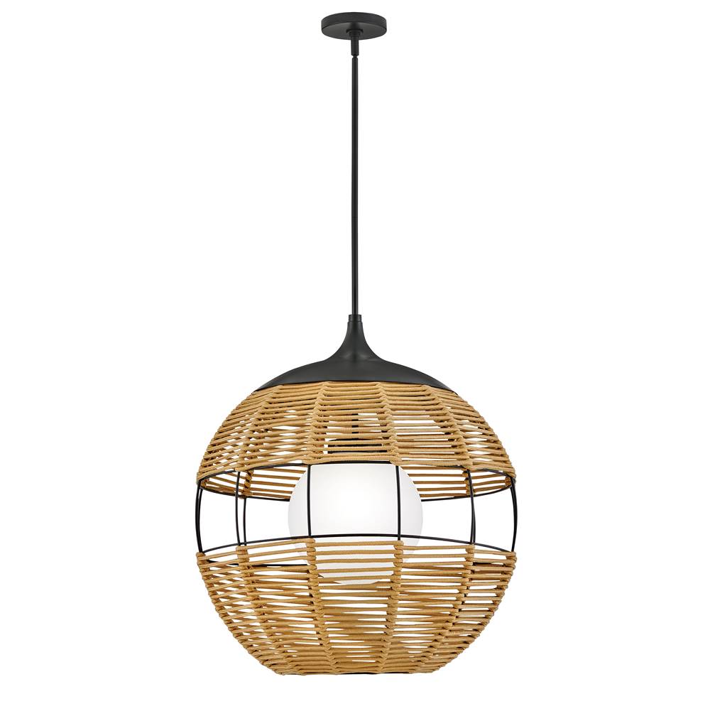 Hinkley Lighting 19675BK-NAT Black Orb Pendant Image 6