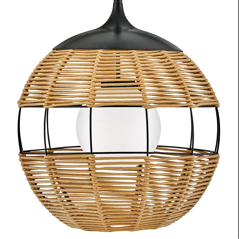Hinkley Lighting 19675BK-NAT Black Orb Pendant Image 5