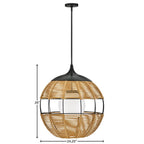 Hinkley Lighting 19675BK-NAT Black Orb Pendant Image 3