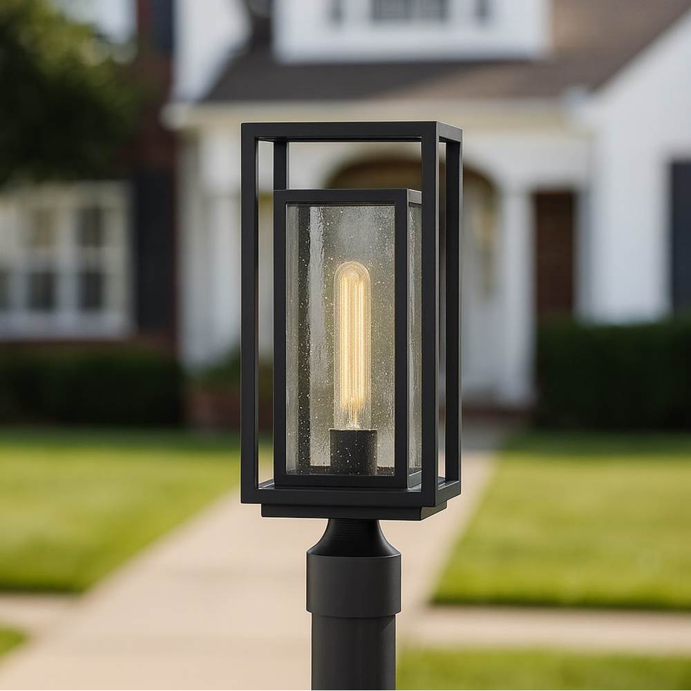Hinkley Lighting 1001BK Black Medium Post Top Or Pier Mount Lantern Image 2