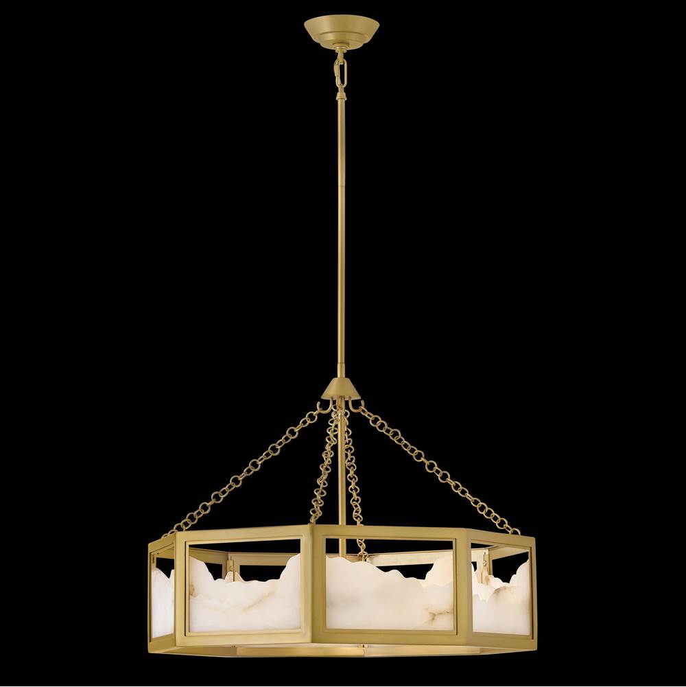 Hinkley Lighting FR41534LCB Lacquered Brass Large Drum Chandelier Image 2